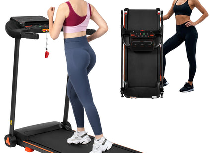 Treadmills for Home, 2.5HP Quiet Folding Treadmill with Heart Rate Sensor, 300lbs Weight Capacity, 7.5MPH, Incline Treadmill With USB Charge Station For Android & Bluetooth Speaker, 6 Shock-Absorbing