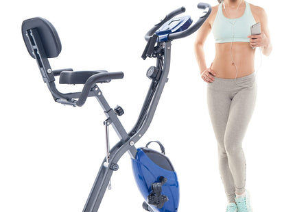 Exercise Bike,Workout Bikes for Home,Folding Stationary Bikes for Home with 16-Level Magnetic Resistance, 300LBS Capacity X-Bike Indoor Exercise Equipment with Heart Rate Sensor & LCD Monitor