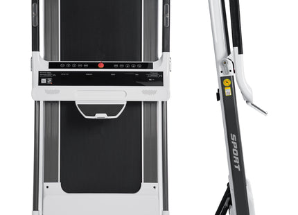 FITIME Portable Compact Treadmill with Electric Motorized 3.5HP, Bluetooth Speaker, White Metal, Medium Size