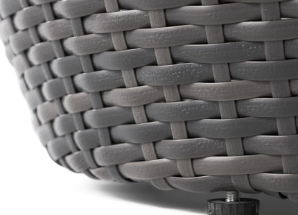 Outdoor Wicker Patio Side Table with Durable Polyethylene Frame in Grey, 20'' H x 19.25'' W