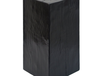 Wood-Look Square-Column MGO End Table,  H27.75',Wood-Like Distressed Finish, Mix with Different Heights, Indoor Outdoor Use,Black Color