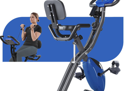 Exercise Bike,Workout Bikes for Home,Folding Stationary Bikes for Home with 16-Level Magnetic Resistance, 300LBS Capacity X-Bike Indoor Exercise Equipment with Heart Rate Sensor & LCD Monitor