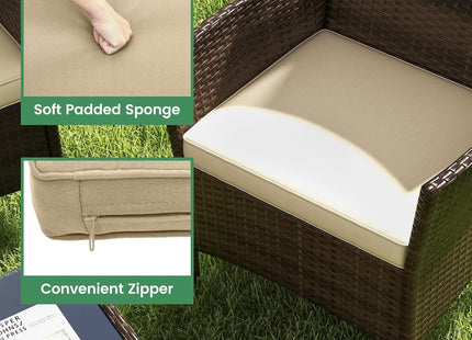 8-Piece Rattan Patio Furniture Set With Cushions