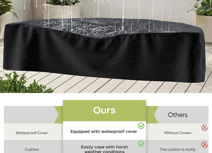 Half Moon Curved Outdoor Patio Furniture Set Grey