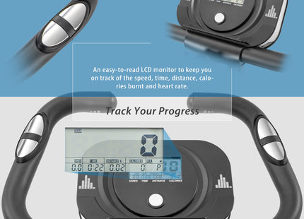 Exercise Bike,Workout Bikes for Home,Folding Stationary Bikes for Home with 16-Level Magnetic Resistance, 300LBS Capacity X-Bike Indoor Exercise Equipment with Heart Rate Sensor & LCD Monitor