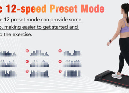 NEW Walking Pad Under Desk Treadmill for Home Office -2.5HP Walking Treadmill With Incline 0.5-4MPH 265LBS Capacity Treadmill for Walking Running - Wristband Remote