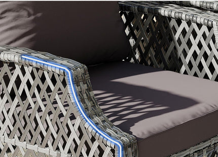 7 Piece Wicker Patio Furniture Set with Storage Coffee Table