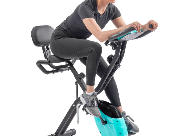 Exercise Bike,Workout Bikes for Home,Folding Stationary Bikes for Home with 16-Level Magnetic Resistance, 300LBS Capacity X-Bike Indoor Exercise Equipment with Heart Rate Sensor & LCD Monitor