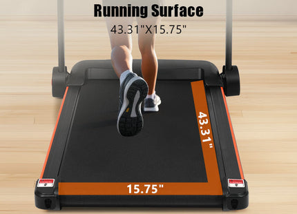 Treadmills for Home, 2.5HP Quiet Folding Treadmill with Heart Rate Sensor, 300lbs Weight Capacity, 7.5MPH, Incline Treadmill With USB Charge Station For Android & Bluetooth Speaker, 6 Shock-Absorbing