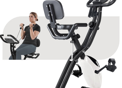 Exercise Bike,Workout Bikes for Home,Folding Stationary Bikes for Home with 16-Level Magnetic Resistance, 300LBS Capacity X-Bike Indoor Exercise Equipment with Heart Rate Sensor & LCD Monitor