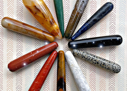Hand-Carved Crystal Massage Wand