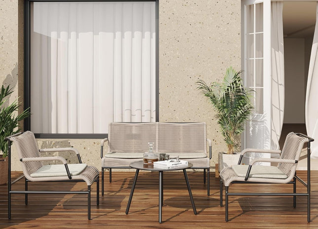 Modern Four Piece Patio Furniture Set for Outdoor Spaces
