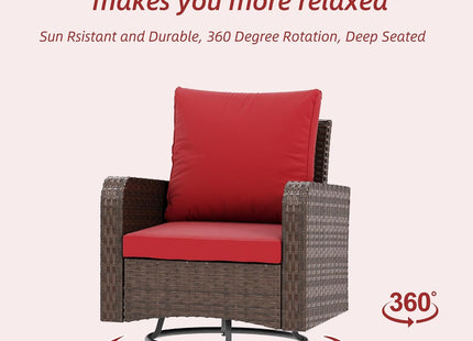 6 Piece Patio Furniture Set with Swivel Chairs