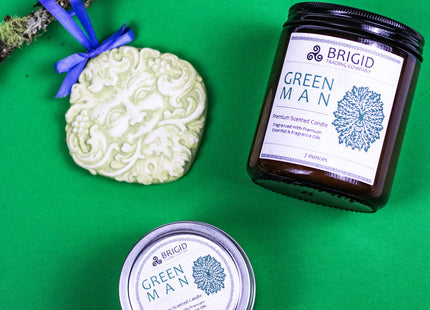 Green Man Soy Wax Candle - Moss, Rainwater, Old Growth Forests, and White Musk