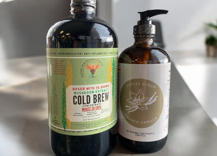 Happy mushroom Cold Brew & French Vanilla Coffee Syrup