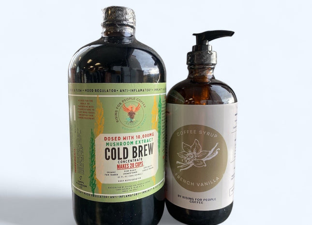Happy mushroom Cold Brew & French Vanilla Coffee Syrup