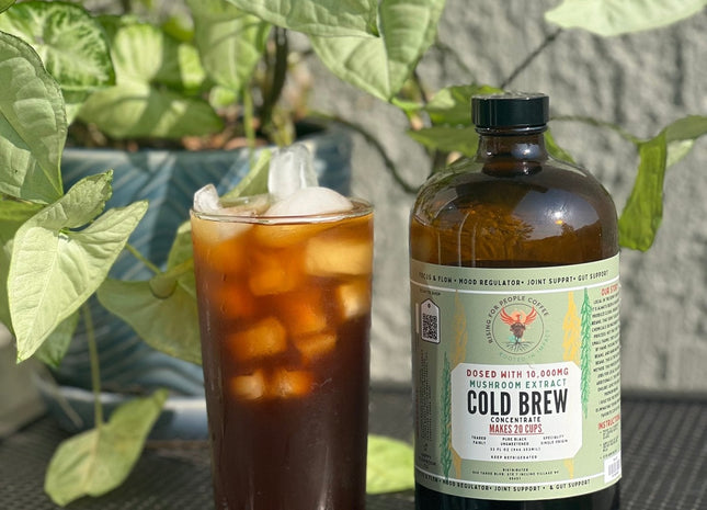 Happy Mushroom concentrated Cold Brew coffee