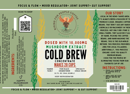 Happy Mushroom concentrated Cold Brew coffee