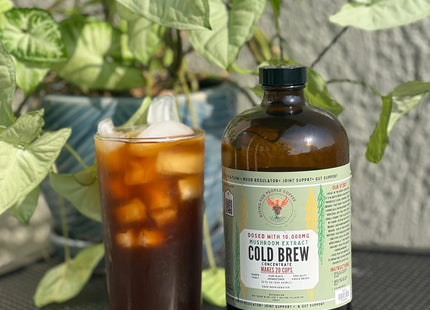 Happy Mushroom concentrated Cold Brew coffee