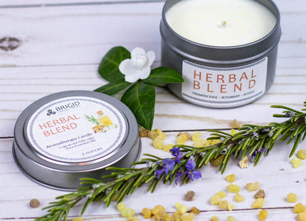 Herbal Blend Soy Wax Candle - Frankincense, Rosemary, and Myrtle