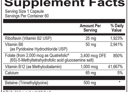 Ortho Molecular Methyl CpG Cardiovascular Health 60 capsules