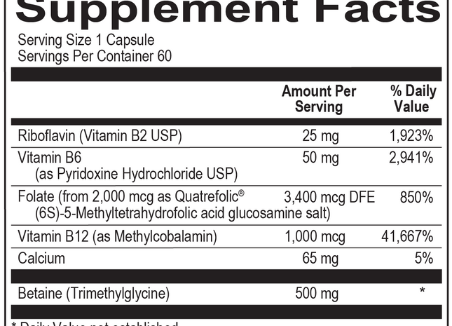 Ortho Molecular Methyl CpG Cardiovascular Health 60 capsules