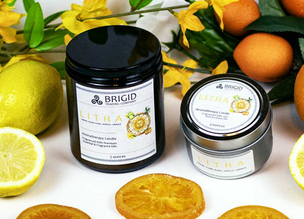 Litha Soy Wax Candle - Lemon, Sweet Orange, Myrtle, and Ylang Ylang