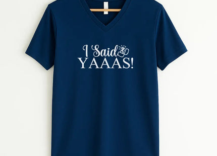 💍 I Said YAAAS Bachelorette Crew Party 🍾 Matching V-Neck T-Shirts