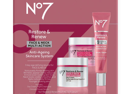 No7 Restore & Renew Multi Action Face & Neck Skincare System - New