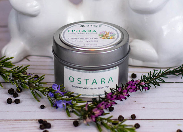 Ostara Soy Wax Candle - Heather, Rosemary, and Black Pepper